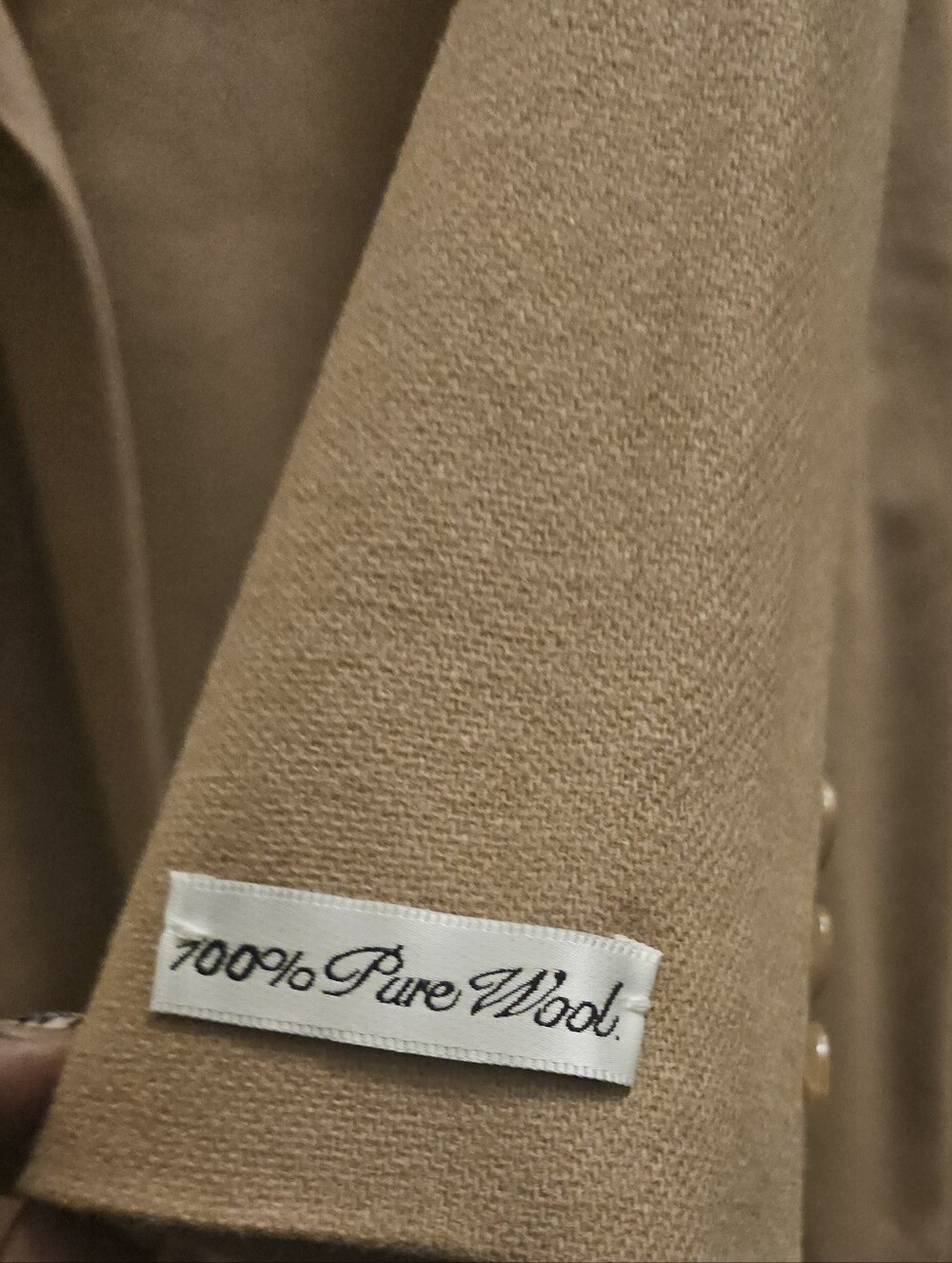 Men's Camel Wool Coat - 100% Pure Wool